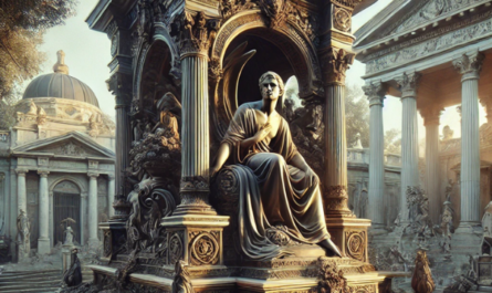 Imagen hiperrealista y detallada de una impresionante escultura o estatua en un cementerio de Cádiz, España. La escultura forma parte de una tumba o mausoleo, realizada con materiales nobles como el bronce, el mármol, el granito o la piedra. El diseño de la estatua es elegante y solemne, y refleja el legado y la memoria del difunto. La zona circundante se adorna con intrincadas decoraciones que se suman a la atmósfera solemne, con elementos como flores, símbolos tallados y otros detalles personalizados que cuentan una historia sobre la persona enterrada. La escena capta el ambiente pacífico y respetuoso del cementerio de Cádiz, con la luz iluminando suavemente los finos detalles de la estatua y su entorno. https://www.lapidascadiz.com/